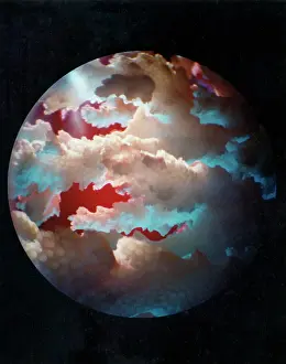 Robin Adler: Circular photograph of sky and clouds