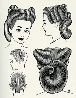 Waved: Circular roll hairstyle 1940s
