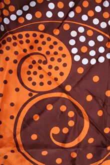 Swirling: Circular spot and spiral patterned headscarf