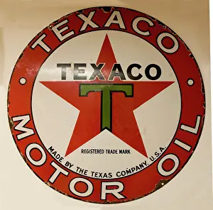 Texaco: Circular Texaco Motor Oil sign