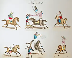 Winckelmann: circus, acrobatics, circus riding, lithograph