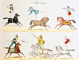 Winckelmann: circus, acrobatics, circus riding, lithograph