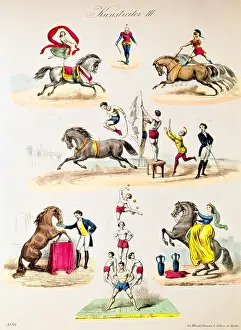 Winckelmann: circus, acrobatics, circus riding, lithograph