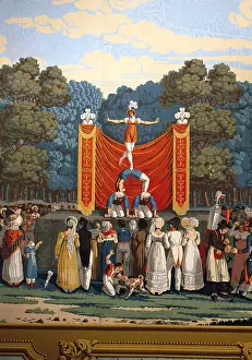 Paria: Circus, acrobats on the stage, Tuileries, Paria