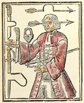 Juggler: circus, showmen, magician, illusion, arrow in
