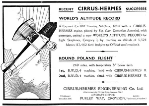 Caproni: Cirrus-Hermes Caproni Ca100 Altitude Record