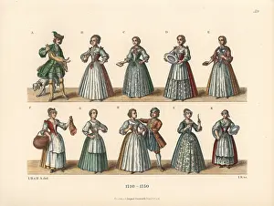 Etcher: Citizens of Augsburg of the early 18th century