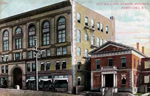 Masonic: City Hall and Masonic Building, Pawtucket, Rhode Island, USA