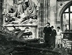 Guildhall: City of London Guildhall after night raid, WW2