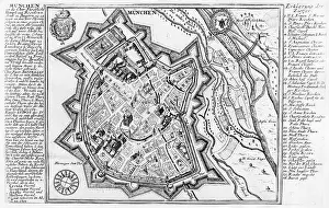 1644: City map of Munich from 1644