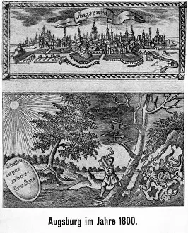 Saying: City view of Augsburg, 1800
