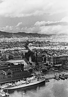Colom: City view of Barcelona, 1939