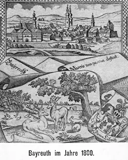 Bayreuth: City view of Bayreuth, 1800