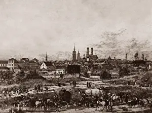 Isar: Cityscape of Munich, 1810