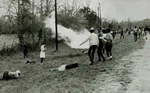 Civil Rights Demonstrators Scatter