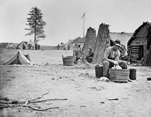 Campfires: US Civil War, 1861-1865. Camp scene with a