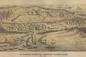 Roanoke: US Civil War, Burnside expedition landed at