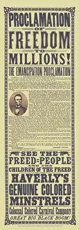Proclamation: Civil War history print of a flyer with the Emancipation