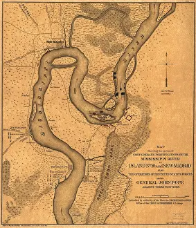 Lcgr1809: US Civil War, Map of the Battle of Island