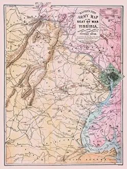 Potomac: Civil War Map- Virginia 1862