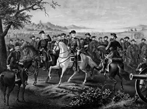 Bedford: Civil War print of General Lee and other Confederate