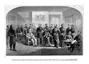 Contemplation: Civil War print of General Lee surrendering