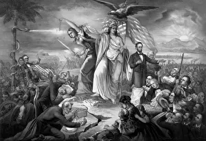 Stephens: Civil War print of Lady Liberty during the outbreak of war