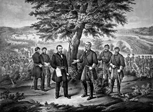 Confederate: Civil War print showing the surrender of General
