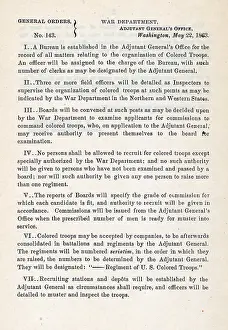 Desegregation: The Civil War. The US War Department General ?