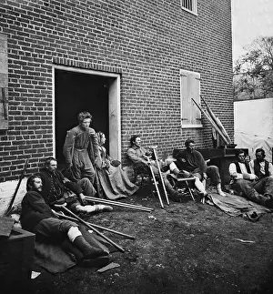 Chancellorsville: US Civil War. Wounded Union soldiers in a