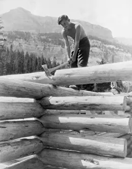 Teton: Civilian Conservation Corp worker cutting ?