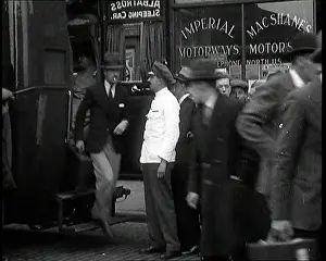 Disembarking: Civilians Disembarking From A Bus on the Streets