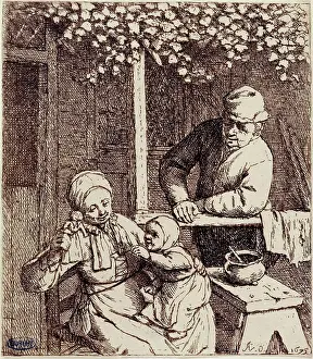 1679: Claiming the doll, by Adriaen van Ostade