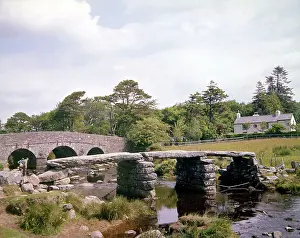 Postbridge: Clapper Bridge, Postbridge, Dartmoor National Park, Devon