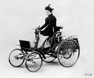 Clara: Clara Benz at the controls of the Benz Velo from 1893