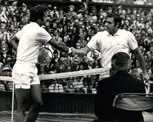 Resumed: Clark Graebner and Roger Taylor after match, Wimbledon