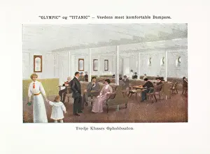 Mary Evans Library Of Congress (l&l): Third Class Passenger Lounge on the RMS Titanic