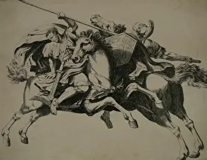Smyth: Classical battle scene with men and horses