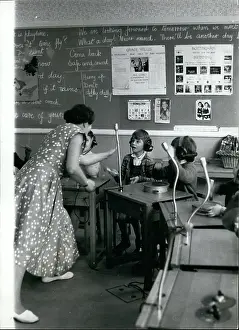 Classroom scene with teacher and pupils