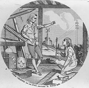Chappe: Claude Chappe working on telegraph