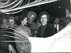 Pompidou: Claude Pompidou and others at Pompidou Centre, Paris