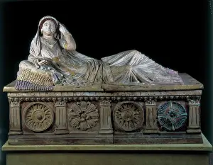 Chiusi: Clay polychrome sarcophagus of Larthia