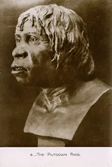 Fraudster: A clay reconstruction of the face of Piltdown Man