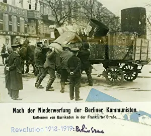 Barricades: Clean up operation in the Frankfurter Strasse in Berlin