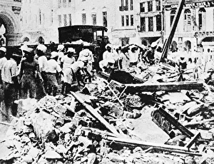 Malaya: Cleanup after an air raid on Singapore, 1942