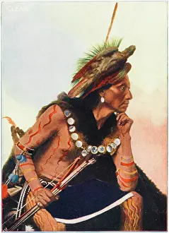 Rinehart: Clear - A Native American man with bow & arrows