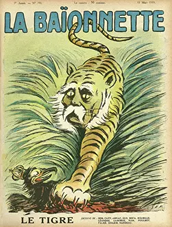 Defeated: Clemenceau as a tiger, mauling Germany, an eagle