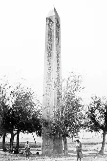 Heliopolis: Cleopatra's Needle in Heliopolis, Egypt, in the 1870s
