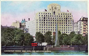 Double Decker: Cleopatra's Needle and Shell Mex House, London