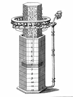 Measurement: Clepsydra (water clock) indicating hours and with